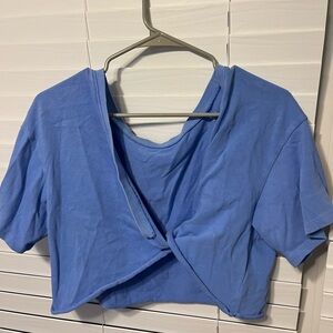 Aerie Blue Short Sleeve Cropped Tee